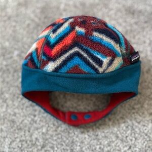 Patagonia Kids Hat with Blue and Red Pattern